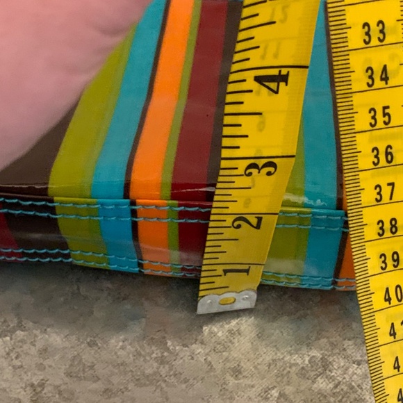 Cosmetic / Makeup bag HADAKI Scoop Pod Case Striped Vinyl New but vintage look - Picture 9 of 9